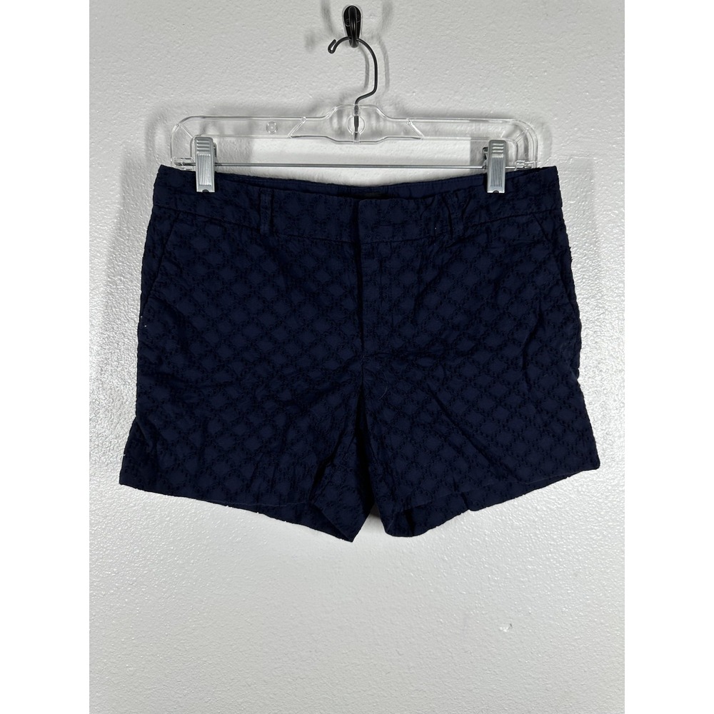 Banana Republic Shorts Womens 4P Navy Blue Lace Eyelet Chino‎ Embroidered